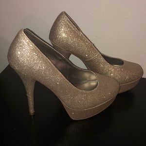 Beautiful gold platform heels